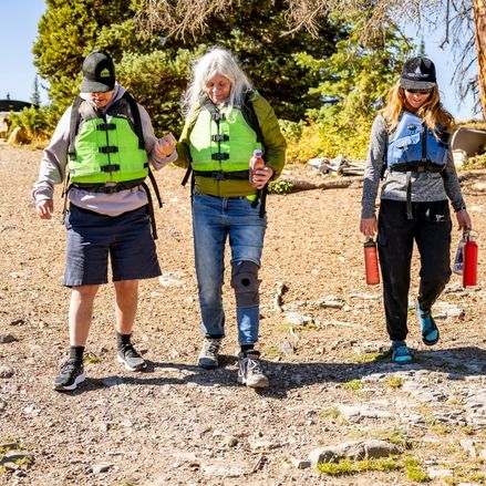 mom and son at lake irwin