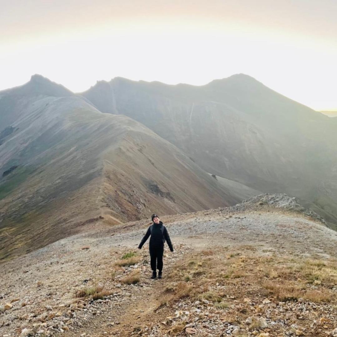 Photo of Emily hiking.