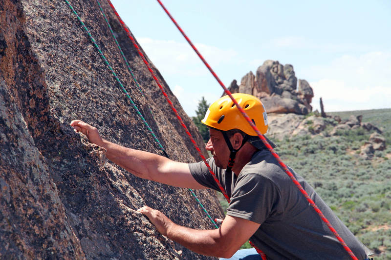 James Tarantella rock climbing