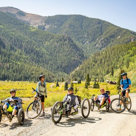 vet group biking up cement creek