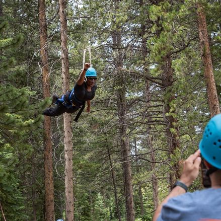 lady flying on the giant swing