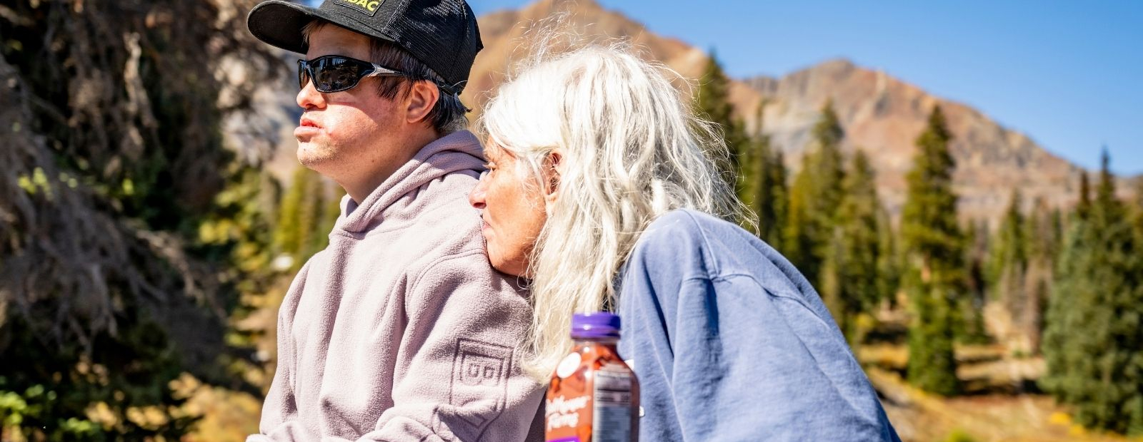 son and mom at lake irwin